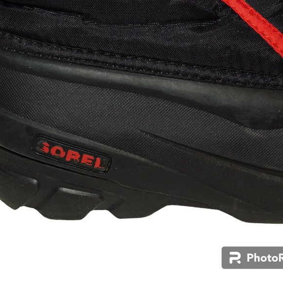 Sorel Red & Black Flurry Snow Boots Size 7 - Picture 5 of 9